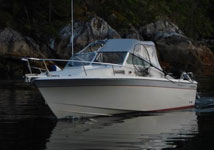 Wellcraft fisning boat from Vancouver Island BC fishing lodge.